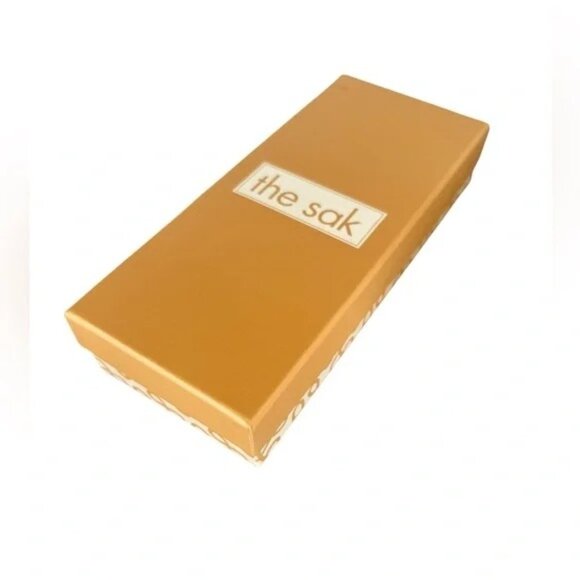 Vintage Unworn The Sak Gold Tone Layered Necklace Crescent Moon Charm Red Beads - Picture 8 of 8